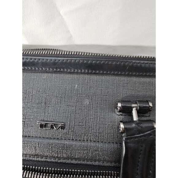 Tumi Briefcase Ashton Collins Zip Coated Canvas Textured Grey Laptop Case - Picture 15 of 15